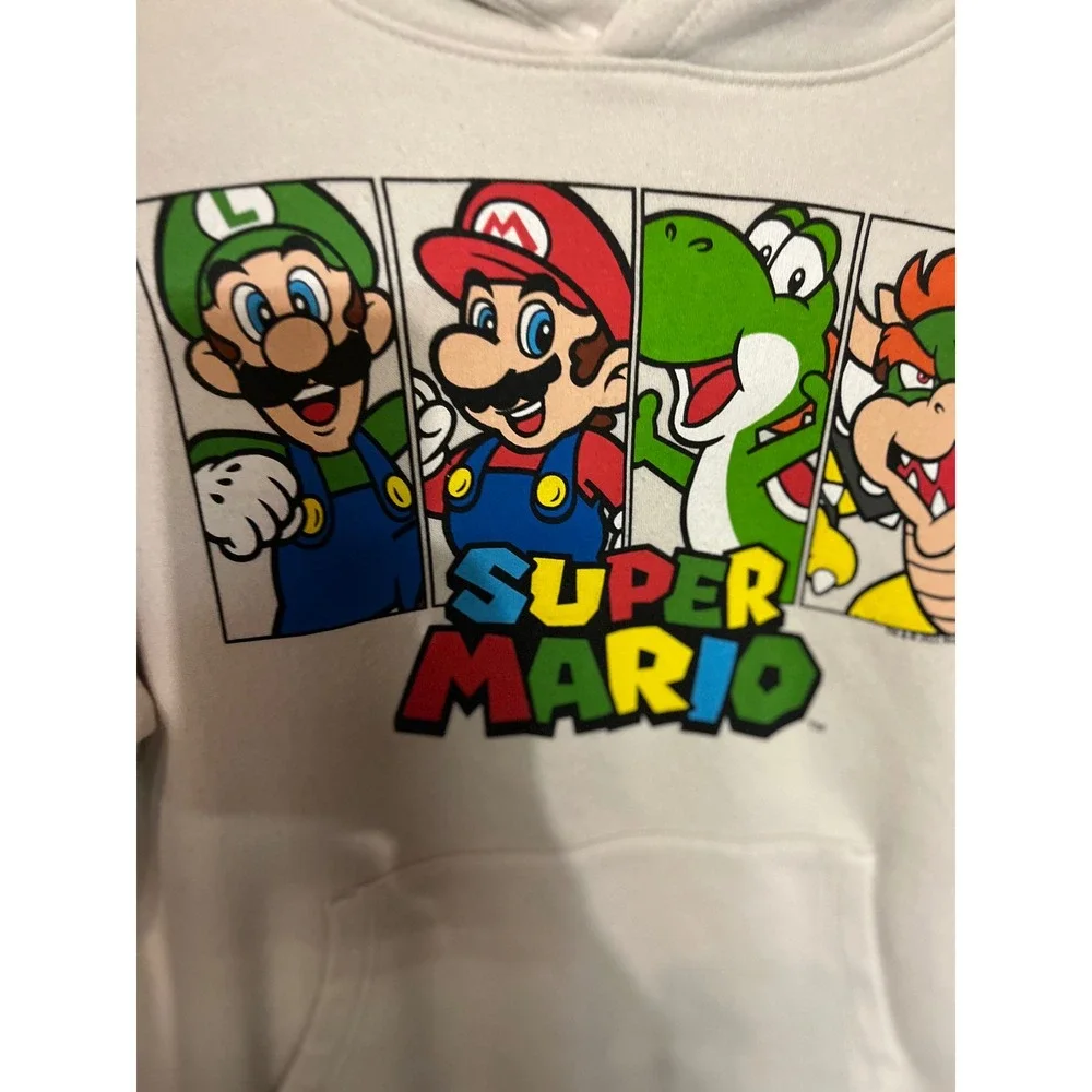Old Navy Boys Super Mario Nintendo Graphic‎ Hoodie XL 14-16 Luigi Yoshi Bowser